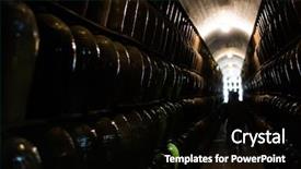  Presentation with alcoholic beverage - Colorful PPT theme enhanced with wine jars - rows of fermented alcoholic beverage backdrop and a black colored foreground