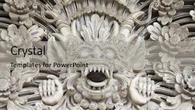  Presentation with bali culture - Presentation theme featuring zabriskie point at the death valley national park in the usa background and a coral colored foreground