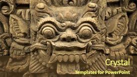  Presentation with bali culture - PPT theme with culture indonesia - bali stone sculpture background and a tawny brown colored foreground