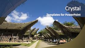  Presentation with toraja - Slides featuring culture indonesia - toraja village background and a ocean colored foreground
