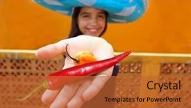  Presentation with mexican chili - Slide deck having culture latin america - mexican girl habanero and red background and a red colored foreground