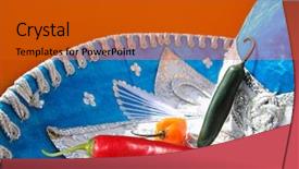  Presentation with mexican culture - Beautiful slides featuring culture latin america - mexican hot chili peppers backdrop and a gold colored foreground