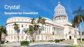  Presentation with culture building - Theme consisting of culture latin america - post card shot background and a teal colored foreground