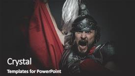 Presentation with armor - Cool new presentation theme with culture praetorian roman legionary backdrop and a dark gray colored foreground