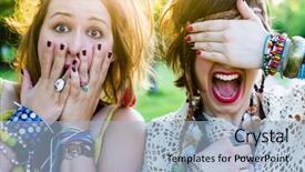  Presentation with festival - PPT theme featuring culture shock - festival people facial expression background and a light blue colored foreground