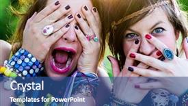  Presentation with facial - Cool new presentation with feel good - festival people facial expression backdrop and a ocean colored foreground