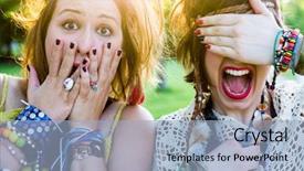  Presentation with festival - Slides consisting of concert posters - festival people facial expression background and a light blue colored foreground