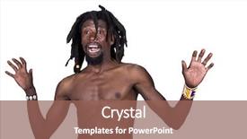  Presentation with rasta - Beautiful slide set featuring isolated nude rasta man surprised backdrop and a violet colored foreground