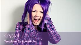  Presentation with punk - Colorful presentation theme enhanced with cute emo - portrait of a shouting punk backdrop and a  colored foreground