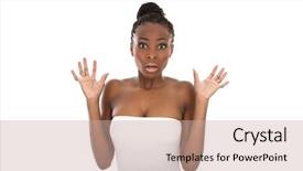  Presentation with african woman - PPT layouts having culture shock - portrait young african american woman background and a soft green colored foreground