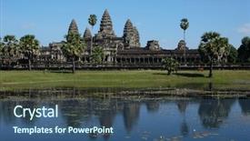  Presentation with asia culture - Colorful slide set enhanced with culture southeast asia - angkor wat the most famous backdrop and a ocean colored foreground