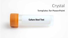  Presentation with lab test - Slides having culture-stool-test-in-lab background and a white colored foreground
