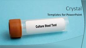  Presentation with lab test - Presentation theme with culture-stool-test-in-science background and a light blue colored foreground