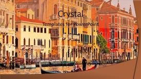  Presentation with canal panama - Slide deck with culture tradition - gondolier navigates the venetian canal background and a red colored foreground