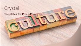  Presentation with abstract culture - Cool new PPT layouts with culture-word-abstract-in-letterpress backdrop and a lemonade colored foreground