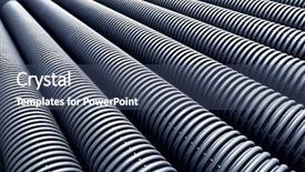  Presentation with pipes - Cool new theme with culvert - close up of black plastic backdrop and a ocean colored foreground