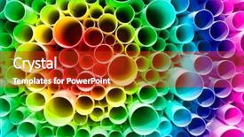  Presentation with pvc - Presentation design featuring culvert - color rainbow of pvc pipes background and a crimson colored foreground