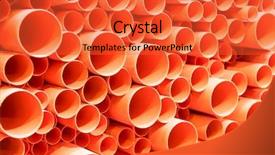  Presentation with pvc - Presentation design consisting of culvert - orange pvc pipes stacked background and a  colored foreground