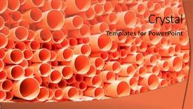  Presentation with pvc - Audience pleasing PPT layouts consisting of culvert - orange pvc pipes stacked backdrop and a  colored foreground