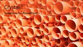  Presentation with pvc - Amazing slide deck having culvert - orange pvc pipes stacked backdrop and a  colored foreground