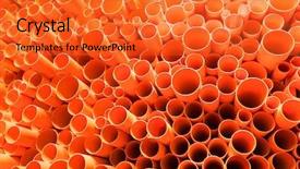  Presentation with pvc - Colorful PPT layouts enhanced with culvert - orange pvc pipes stacked backdrop and a red colored foreground