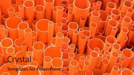  Presentation with pvc - Colorful presentation design enhanced with culvert - orange pvc pipes stacked backdrop and a red colored foreground