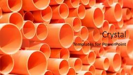  Presentation with pvc - Beautiful slide set featuring culvert - orange pvc pipes stacked backdrop and a red colored foreground