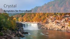  Presentation with kentucky - Colorful theme enhanced with cumberland-falls-on-the-cumberland backdrop and a light blue colored foreground