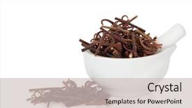  Presentation with traditional chinese medicine - PPT layouts with cumc - uncaria stem with hooks background and a soft green colored foreground