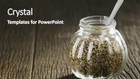  Presentation with cumin cumin cumin - Colorful PPT theme enhanced with cumin seeds in a glass backdrop and a dark gray colored foreground