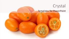  Presentation with background - Theme featuring cumquat-isolated-on-white-background background and a sky blue colored foreground