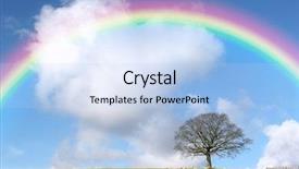  Presentation with oak tree - Cool new presentation theme with cumulus clouds and a rainbow backdrop and a  colored foreground