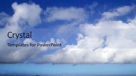  Presentation with caribbean - Beautiful PPT theme featuring cumulus clouds over caribbean turquoise perfect sea backdrop and a light blue colored foreground