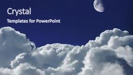  Presentation with altitude - Colorful PPT layouts enhanced with cumulus clouds shot from a high altitude against an indigo blue sky with the moon above backdrop and a navy blue colored foreground