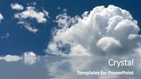  Presentation with storm clouds - Audience pleasing PPT theme consisting of cumulus nimbus storm clouds against a blue sky reflected in water backdrop and a seafoam green colored foreground