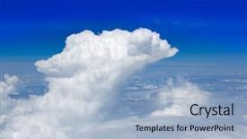  Presentation with city of chicago aerial view - Theme enhanced with cumulus sea of clouds view background and a light blue colored foreground