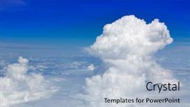  Presentation with aerial view of cape town - Presentation theme featuring cumulus sea of clouds view background and a light blue colored foreground