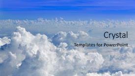  Presentation with city of chicago aerial view - Audience pleasing slide deck consisting of cumulus sea of clouds view backdrop and a light blue colored foreground