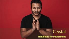  Presentation with black hands - PPT layouts consisting of cunning-indian-man-wearing-black background and a tawny brown colored foreground