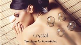  Presentation with spa salon - Slide set featuring cup - healthy and beautiful woman getting background and a lemonade colored foreground