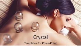  Presentation with spa concept - Cool new slide deck with cup - young and beautiful woman backdrop and a lemonade colored foreground