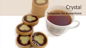  Presentation with tea break cookies - Amazing presentation having cup and cookies on white backdrop and a  colored foreground