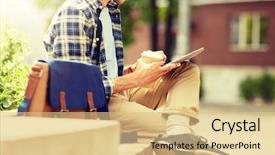  Presentation with education technology - Colorful PPT layouts enhanced with cup and sitting on city backdrop and a lemonade colored foreground