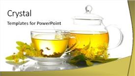  Presentation with cup of lemon tea - Amazing presentation theme having cup and teapot of linden backdrop and a white colored foreground
