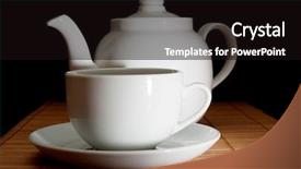  Presentation with teapot - Beautiful PPT layouts featuring cup and teapot on bamboo backdrop and a  colored foreground