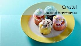  Presentation with dessert - Beautiful slide deck featuring delicious and tempting mini cup backdrop and a arctic colored foreground