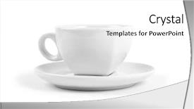  Presentation with blank whiteboard isolated on white - PPT theme enhanced with cup cofee isolated on white background and a  colored foreground