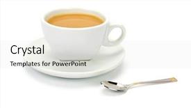  Presentation with brown sugar isolated on white - Beautiful theme featuring cup cofee isolated on white backdrop and a  colored foreground