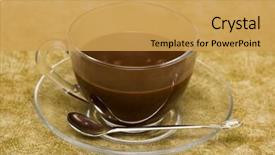  Presentation with coffee cup - Theme with capacity - cup with coffee over brown background and a  colored foreground