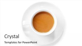  Presentation with cup coffee - Presentation theme enhanced with cup coffee isolated on white background and a  colored foreground